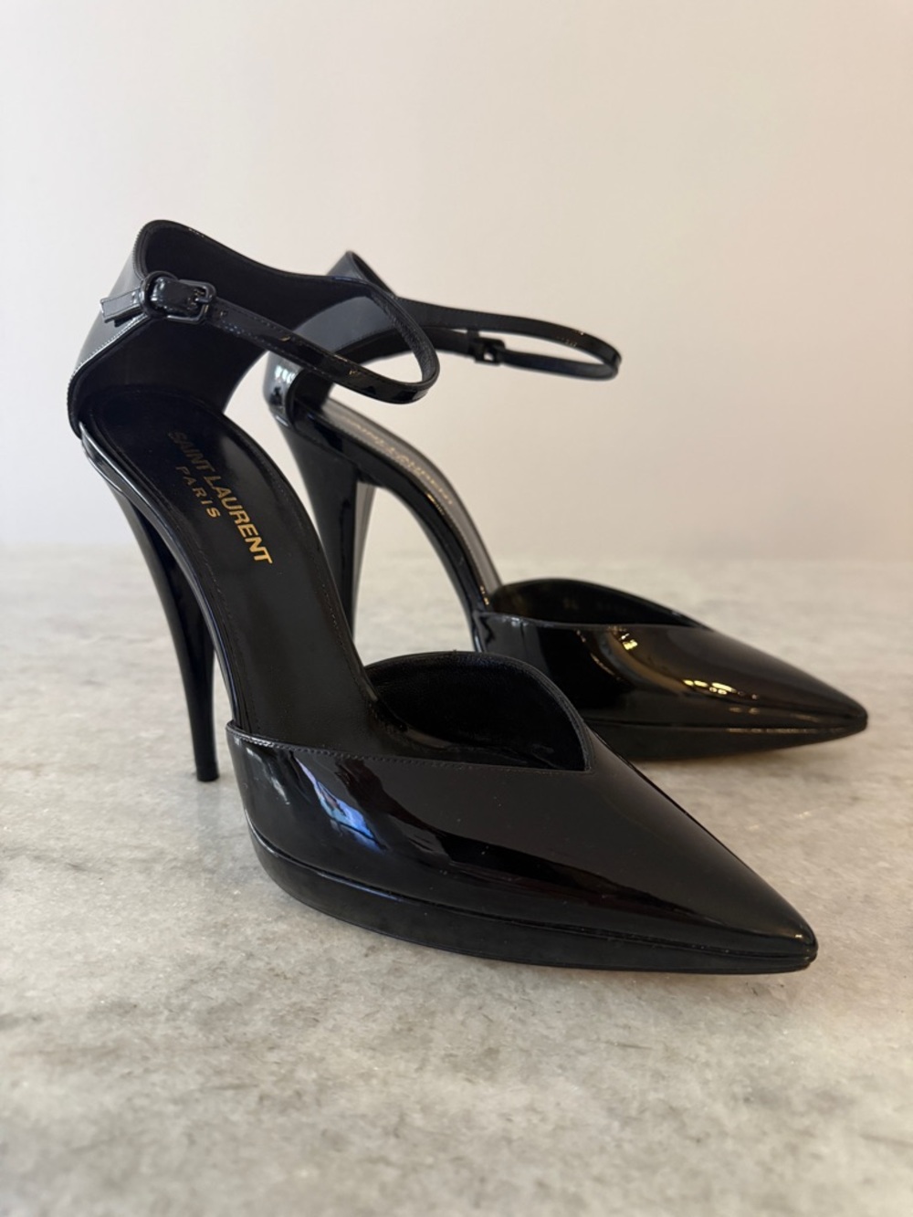 Saint Laurent Women's Zizi 110 Ankle Strap Pumps